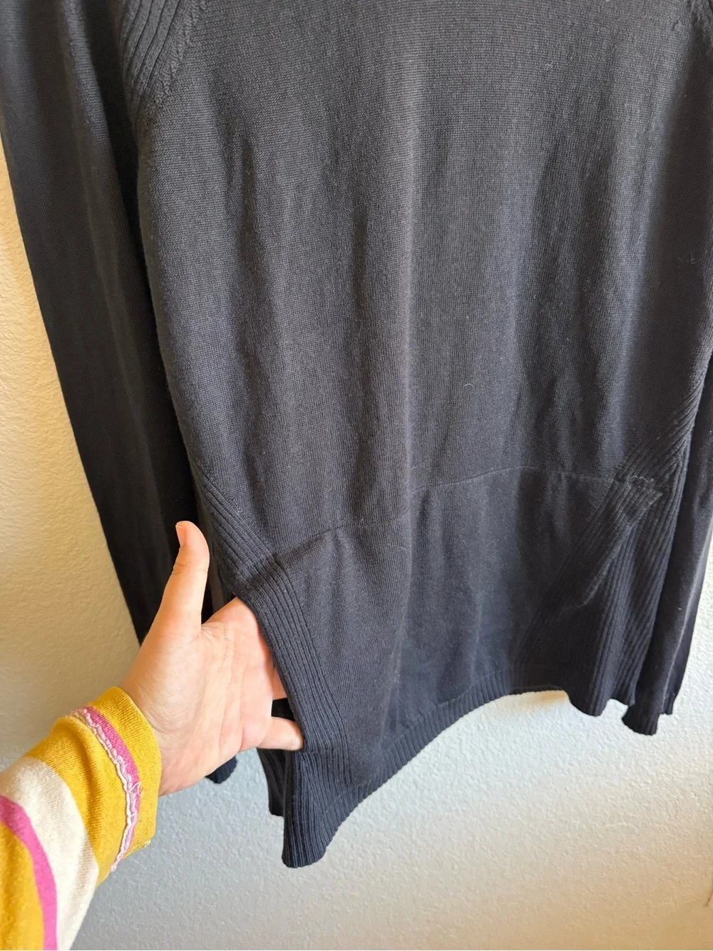 lululemon athletica Sweat & Savasana Sweater 100% Merino Wool Black Size 10